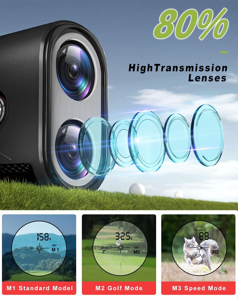 FCLPAN 1200 Yards Range Finder Golf, 7X Magnification Golf Rangefinder with Slope, Laser Range Finder with Flag Lock, 0.5 Yard Accuracy, Ideal Golf Accessories for Golfers & Hunting - Image 3